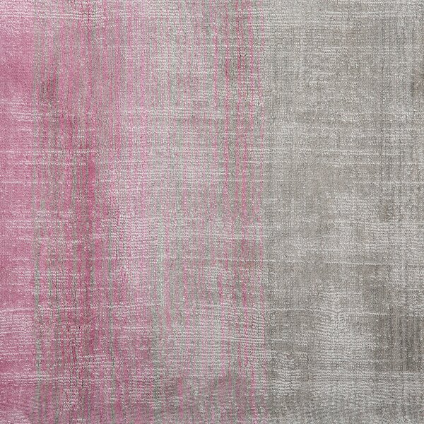 Koberec sivý a ružový viskózový 140 x 200 cm tieňovaný ombré efekt moderná obývacia izba
