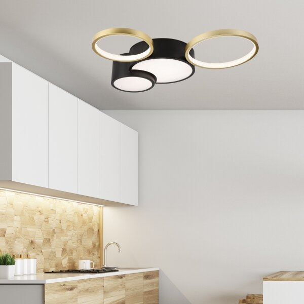 Stmievateľné stropné svietidlo ALIZEE LED/30W/230V 3000-6500K čierna/zlatá