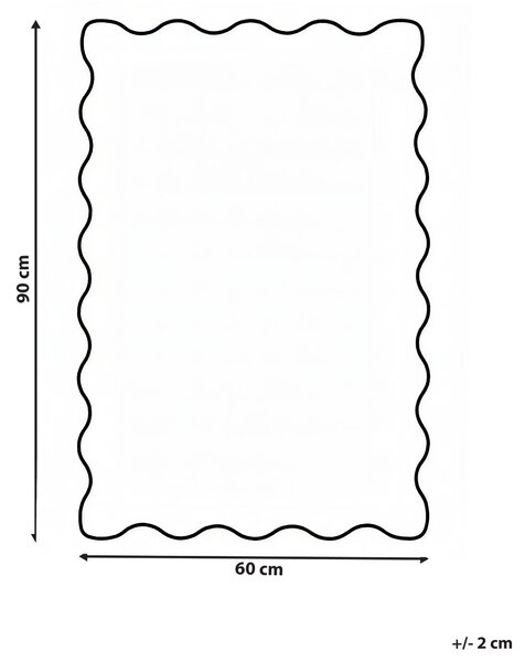 Kúpeľňová predložka béžová a sivá bavlnená obdĺžnikový tvar vlnitý okraj 60 x 90 cm koberec do kúpeľne moderný dizajn