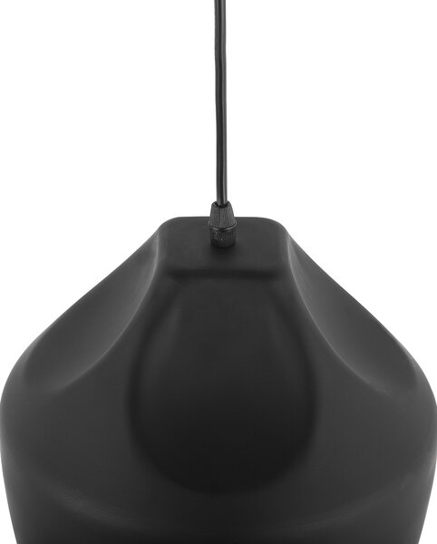 Závesná lampa čierna farba kovová okrúhly nepravidelný tvar 1 žiarovka moderná
