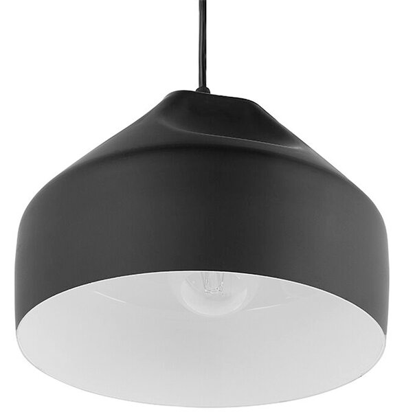 Závesná lampa čierna farba kovová okrúhly nepravidelný tvar 1 žiarovka moderná