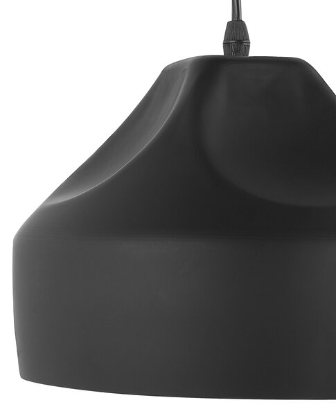 Závesná lampa čierna farba kovová okrúhly nepravidelný tvar 1 žiarovka moderná