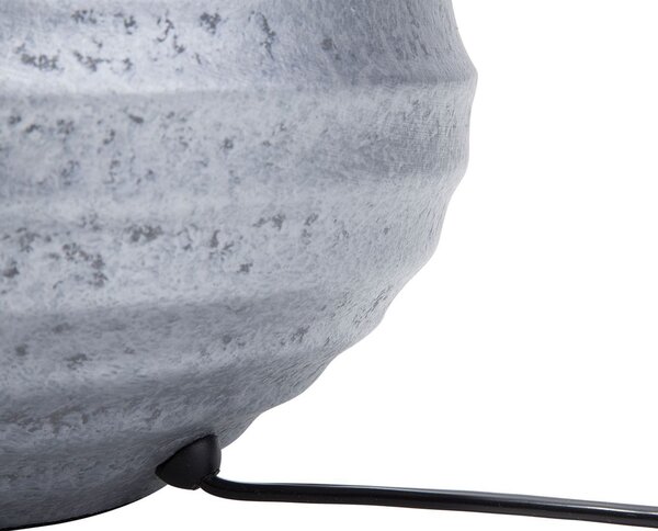 Stolná lampa strieborný keramický podstavec 42 cm látkové tienidlo moderný dizajn