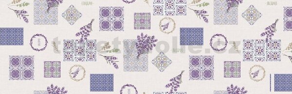 Obrus PVC 3581518, metráž, 20 m x 140 cm, levanduľa s ornamentami, IMPOL TRADE