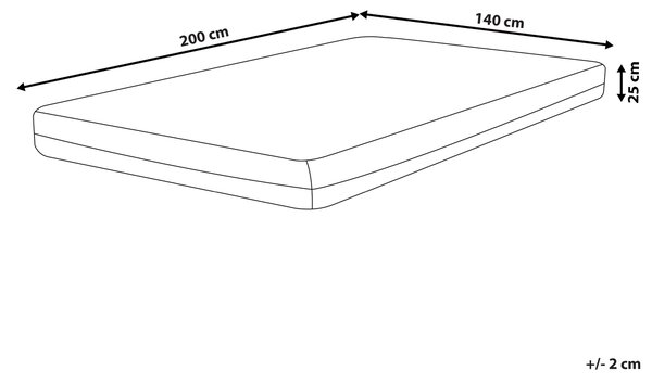 Gélový matrac z pamäťovej peny tvrdý biely a čierny 140 x 200 cm polyesterový snímateľný poťah so zipsom