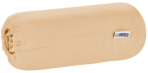 Napínacie prestieradlo piesková béžová bavlnené 90 x 200 cm elastické okraje klasická posteľná plachta textílie do spálne