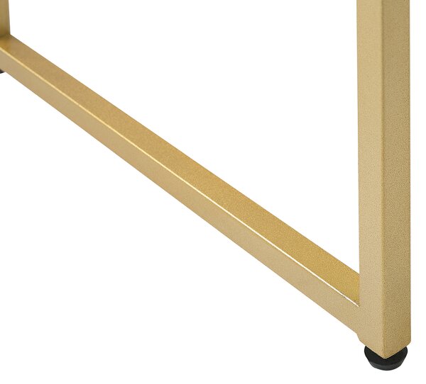 Písací stôl biela zlatá MDF kov 100 x 79 cm matný povrch 2 zásuvky moderný industriálny glamour štýl kancelária
