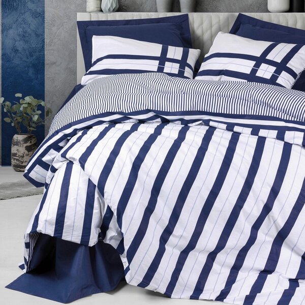 POSTEĽNÁ BIELIZEŇ, renforcé, tmavomodrá, 155/220 cm - Online Only bytové doplnky, Online Only