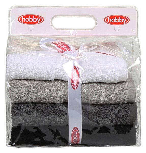 SADA UTERÁKOV NA RUKY, 50/90 cm, sivá, čierna, biela, tmavosivá - Kúpeľňový textil, Online Only