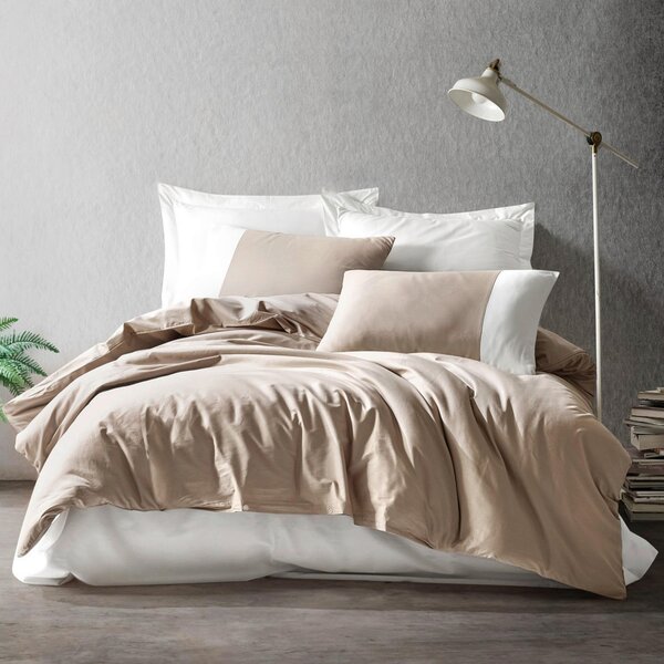 POSTEĽNÁ BIELIZEŇ, renforcé, hnedá, krémová, 135/200 cm - Online Only bytové doplnky, Online Only