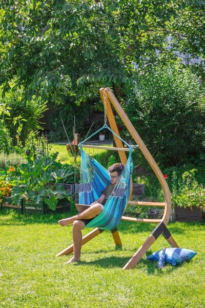 La Siesta HABANA BASIC STRIPES - pohodlné hojdacie kreslo z organickej bavlny