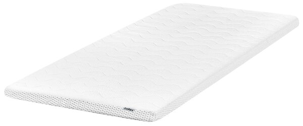 Vrchný matrac biela gélová pena polyesterový poťah 90 x 200 cm topper podložka na posteľ spálňa