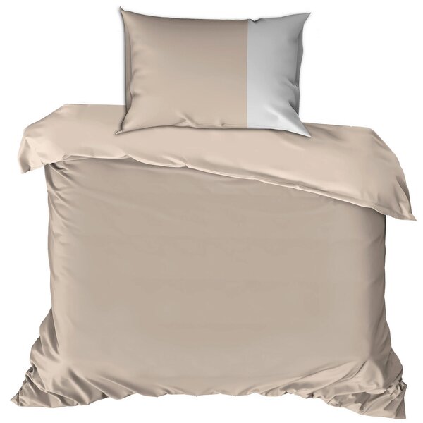 POSTEĽNÁ BIELIZEŇ, renforcé, hnedá, krémová, 135/200 cm - Online Only bytové doplnky, Online Only