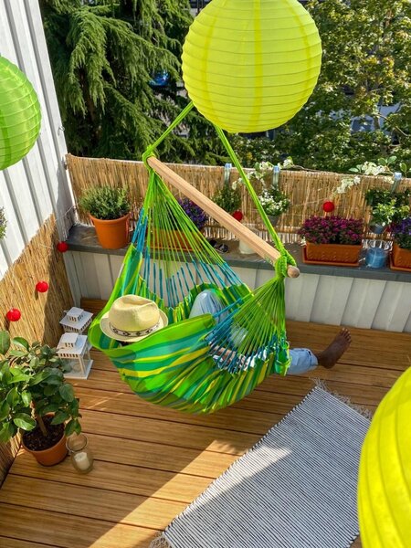 La Siesta Závesné hojdacie kreslo DOMINGO COMFORT CARIBIC - lime