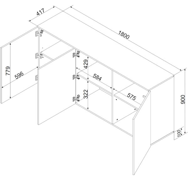 MEBLINE Komoda MALMO 3D pieskovo béžové