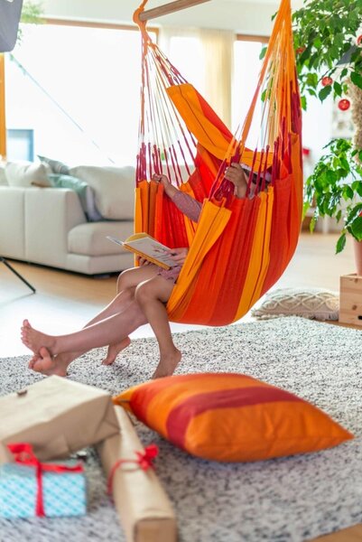 La Siesta Závesné hojdacie kreslo HABANA COMFORT STRIPES - volcano