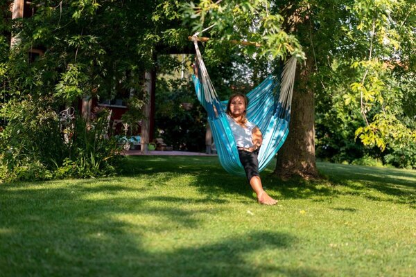 La Siesta Závesné hojdacie kreslo HABANA KINGSIZE PATTERN - azure
