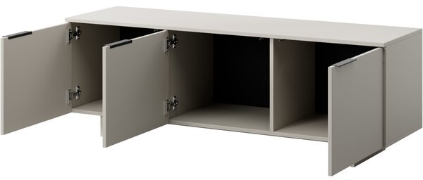 MEBLINE Komoda RTV MALMO 3D pieskovo béžová