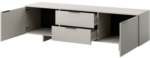 MEBLINE Komoda RTV MALMO 2D2S pieskovo béžová