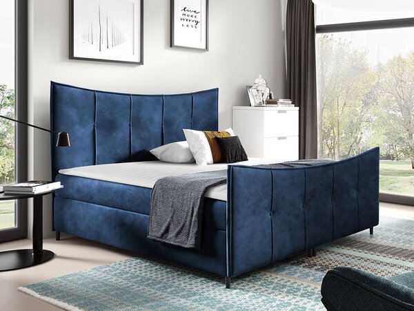 Hotelová dvojlôžková posteľ 180x200 MORISA - modrá + topper ZDARMA