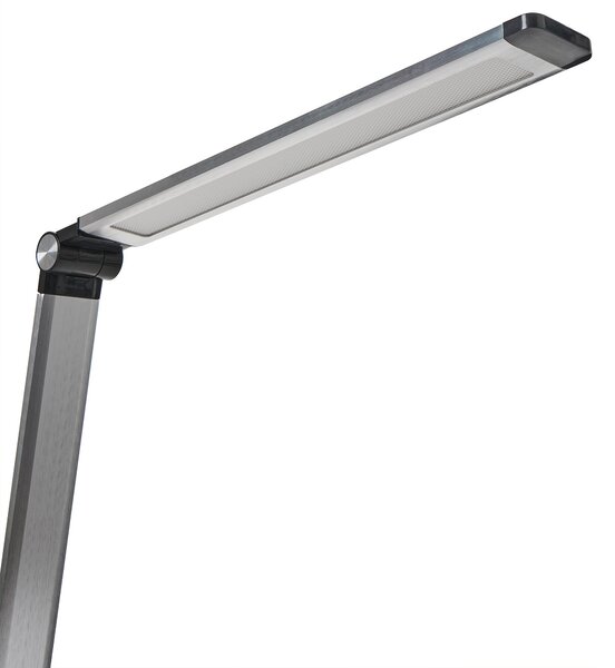 Stolná LED lampa strieborná hliník syntetický materiál 3 režimy teploty plynulý stmievač bezdrôtová nabíjačka moderný štýl kancelária