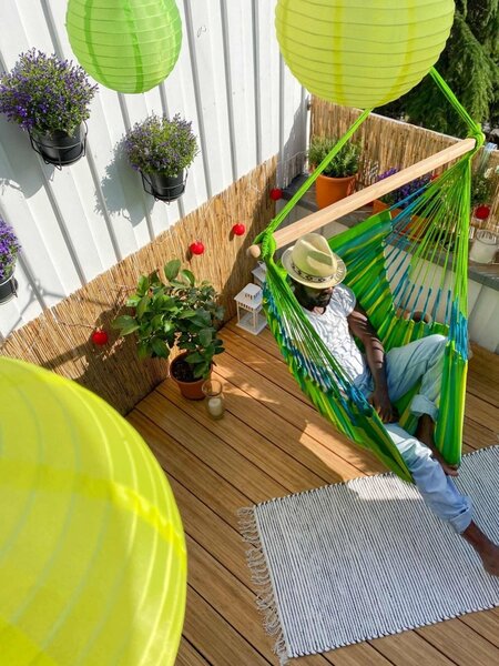 La Siesta Závesné hojdacie kreslo DOMINGO KINGSIZE CARIBIC - lime