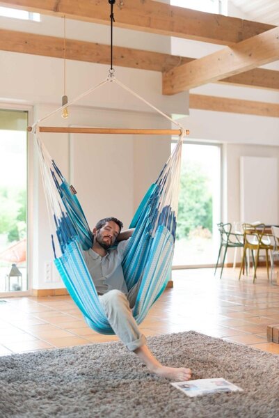 La Siesta Závesné hojdacie kreslo HABANA KINGSIZE PATTERN - azure