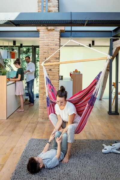 La Siesta Závesné hojdacie kreslo HABANA KINGSIZE PATTERN - flamingo