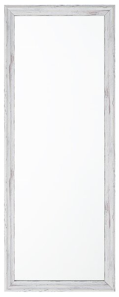 Nástenné zrkadlo biela sivá syntetický materiál sklo 50 x 130 cm obdĺžnikový tvar opotrebovaný vzhľad moderný rustikálny štýl