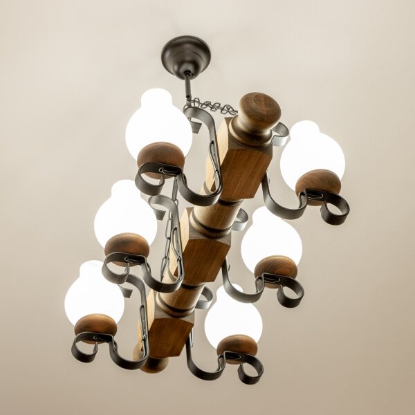 Brilagi - Luster na reťazi RUSTIC 6xE14/40W/230V buk