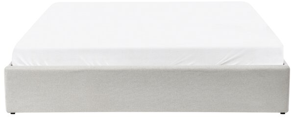 Posteľ s roštom svetlobéžová polyesterové čalúnenie s úložným priestorom 180 x 200 cm moderný dizajn