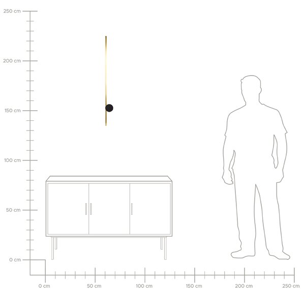 Nástenné LED svietidlo zlaté hliník železo 90 cm lampa na stenu obývacia izba spálňa moderný dizajn