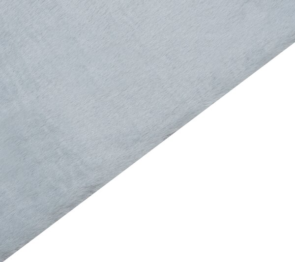 Koberec sivozelený umelá zajačia kožušina polyester 80 x 150 cm mäkký huňatý s vysokým vlasom obývačka spálňa