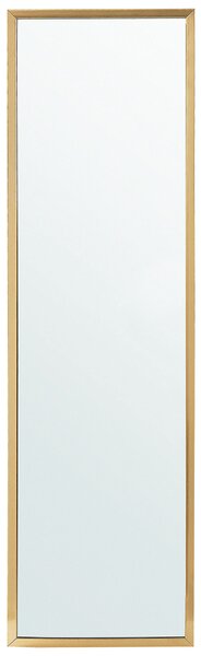 Stojace zrkadlo zlaté obdĺžnikový rám 40 x 140 cm vysoké so stojanom moderný dizajn