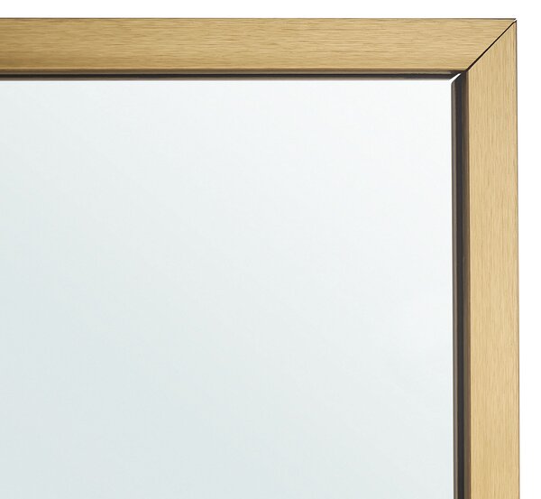 Stojace zrkadlo zlaté obdĺžnikový rám 40 x 140 cm vysoké so stojanom moderný dizajn