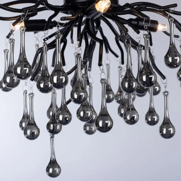 Paul Neuhaus 8090-18 - Prisadený luster ICICLE 4xG9/40W/230V 30x60 cm čierna