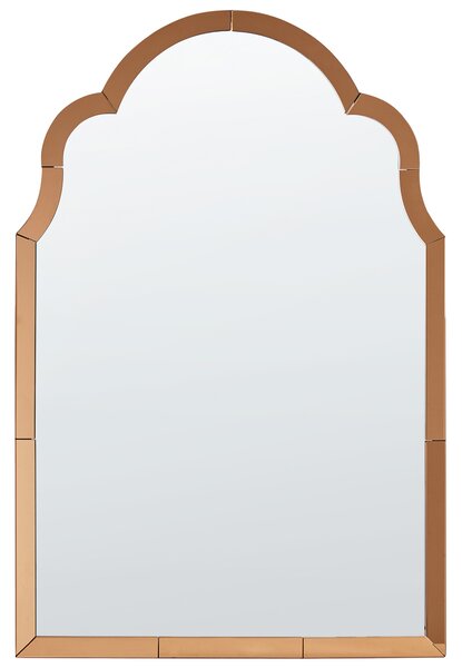 Nástenné zrkadlo medené sklo MDF 60 x 89 cm nepravidelný tvar závesné na stenu art deco štýl obývačka spálňa