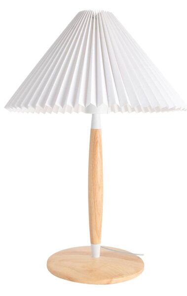 Stolová lampa Lucande Ellorin, drevo, textilné tienidlo
