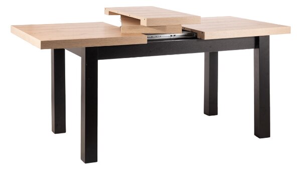 Rozkladací jedálenský stôl KALENYK - dub artisan / čierny