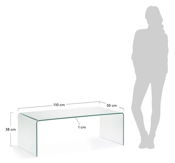 Sklenený konferenčný stolík 50x110 cm Burano – Kave Home