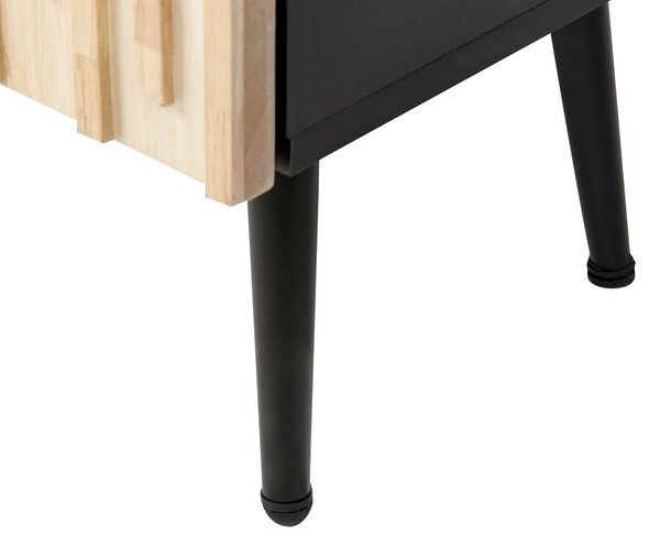 TV stolík svetlé drevo MDF drevený rám železné nohy úložný priestor moderný štýl obývacia izba