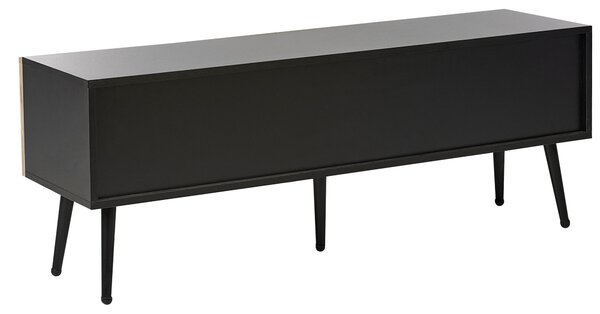 TV stolík svetlé drevo MDF drevený rám železné nohy úložný priestor moderný štýl obývacia izba