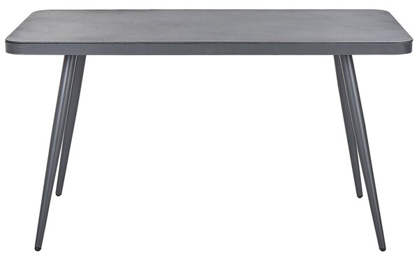 Záhradný jedálenský stôl sivý matný povrch 140 x 80 cm hliník pre 4 osoby minimalistický industriálny štýl