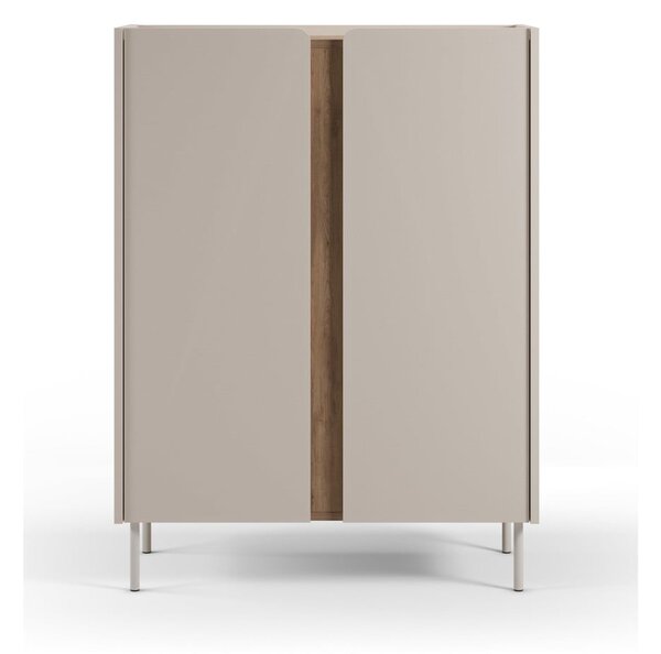 Skrinka v dekore duba v krémovo-prírodnej farbe 90x120x40 cm Lucile – Marckeric