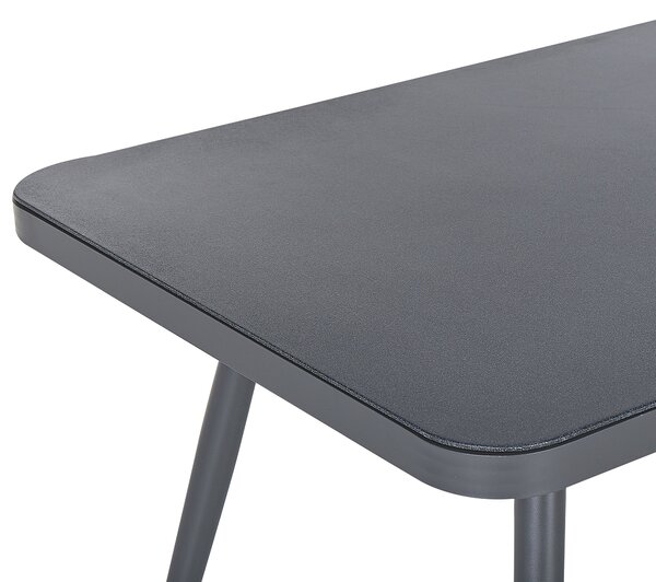 Záhradný jedálenský stôl sivý matný povrch 140 x 80 cm hliník pre 4 osoby minimalistický industriálny štýl