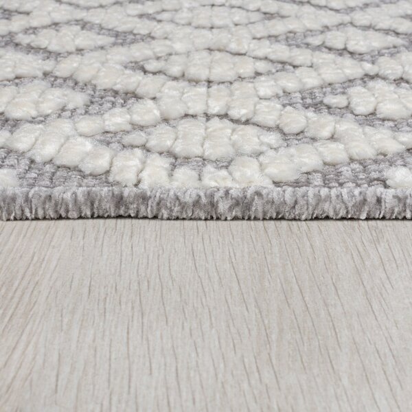 Sivý umývateľný koberec zo ženilky 80x160 cm Jhansi – Flair Rugs