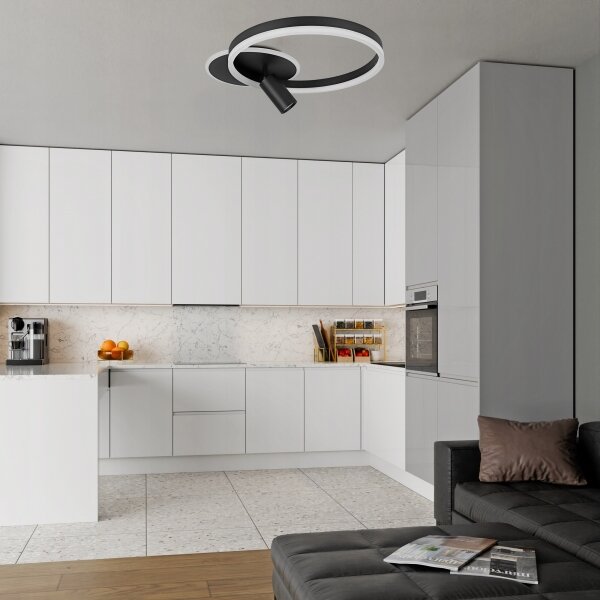 LED stropné svietidlo LED/38W/230V + 1xGU10/30W čierne