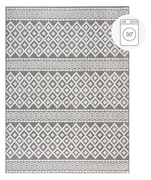 Sivý umývateľný koberec zo ženilky 80x160 cm Jhansi – Flair Rugs