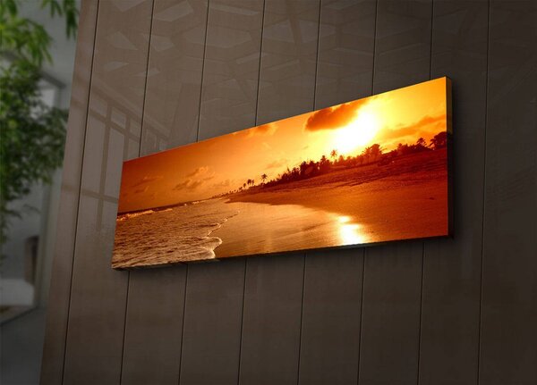 Wallity Obraz s LED osvetlením ZÁPAD SLNKO 38 30 x 90 cm