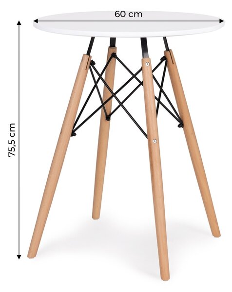 Jedálenský stôl 60 cm biely